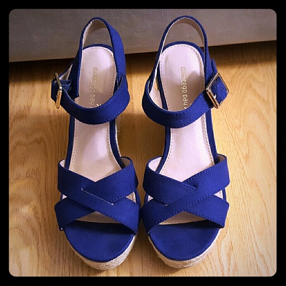Montego Bay Club Shoes - Royal Blue "Pixie High Wedge Sling"