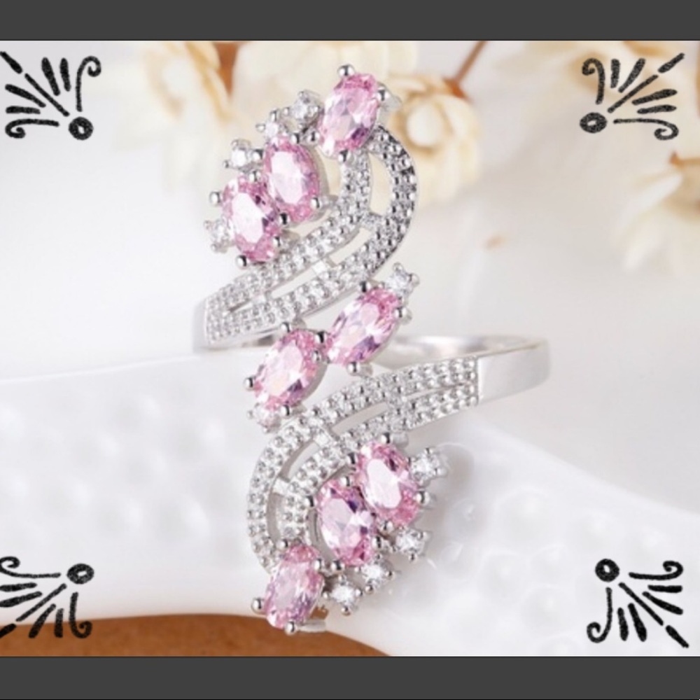 💧Pink Cluster Vine Fashion Ring💧