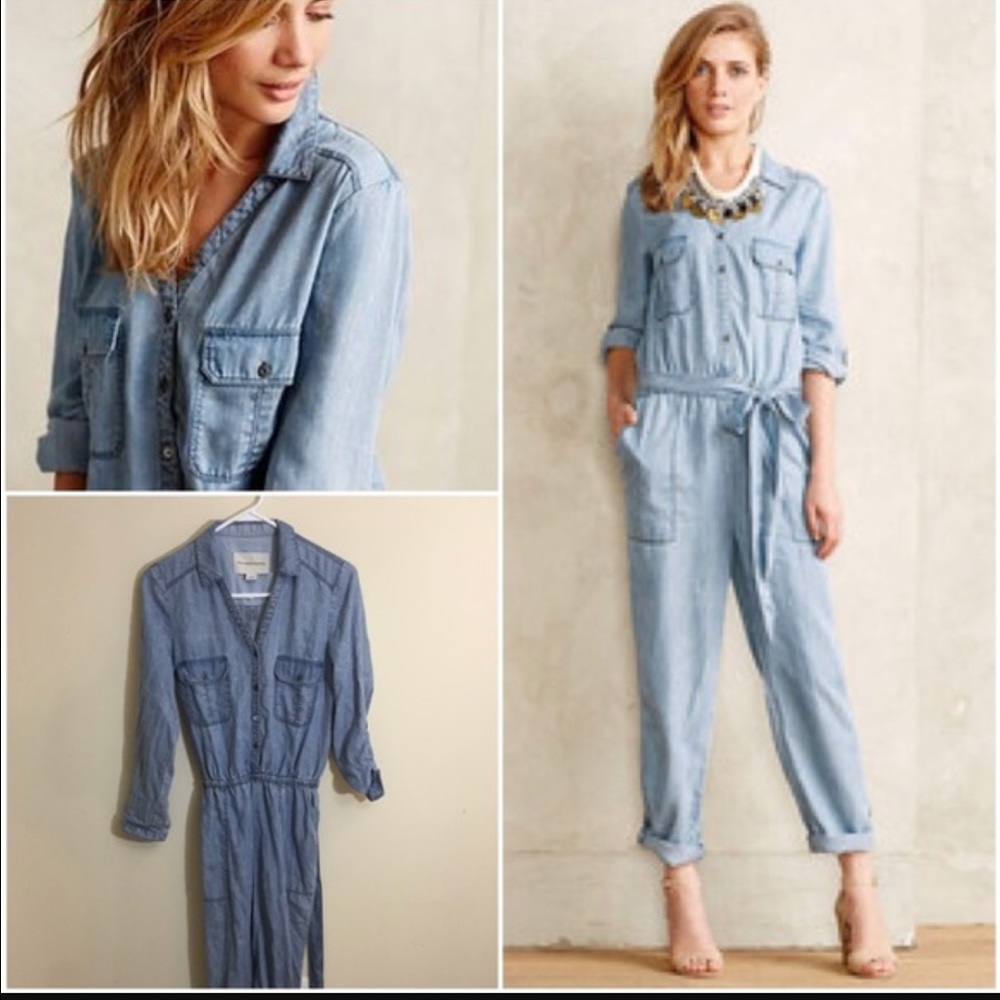 Anthropologie pilcro cambray jump suit