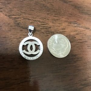 Chanel style Round pendant with CZ