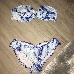Tye dye bikini set with crunch bottom xs and 32DD