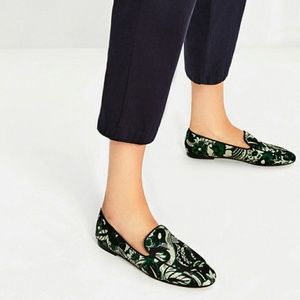ZARA Floral Print Loafers EU37 US6.5