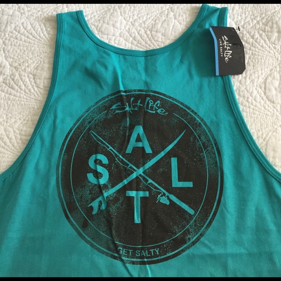 Salt Life Tops - NWT Salt Life Women's Sleeves Shirt, Teal & Black