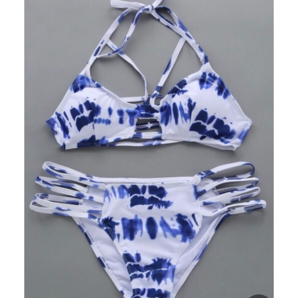 strappy tie-dye bikini