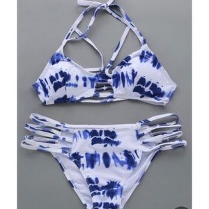 strappy tie-dye bikini