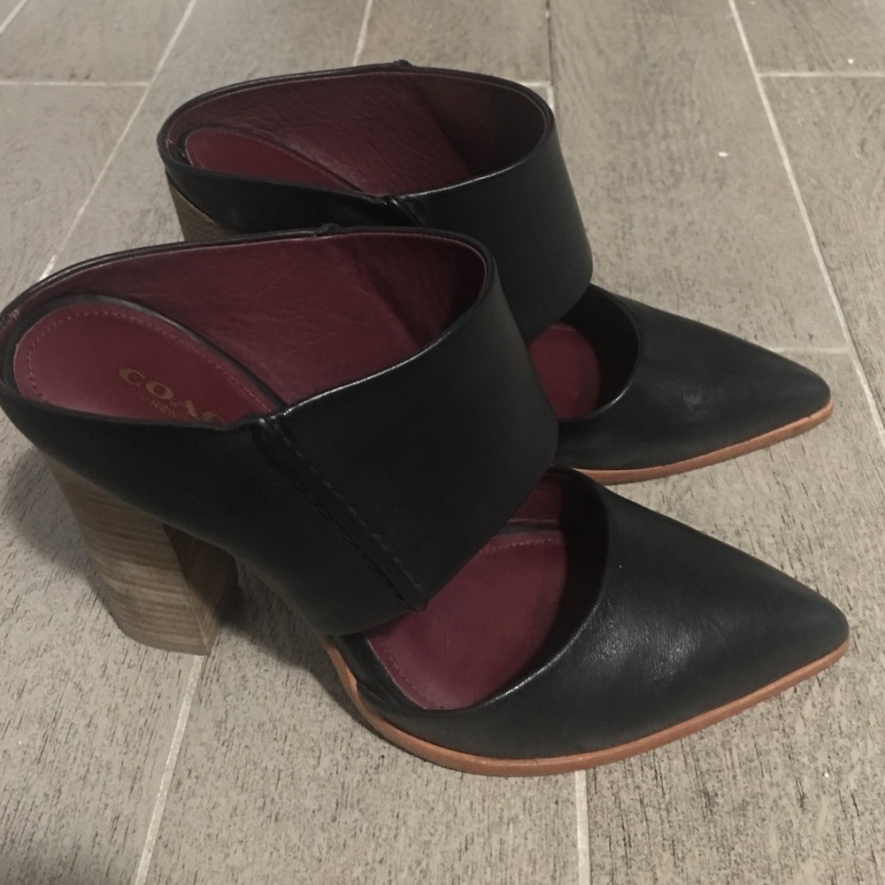 Coach heels clog style leather