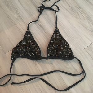 Triangle bikini top with Swarovski