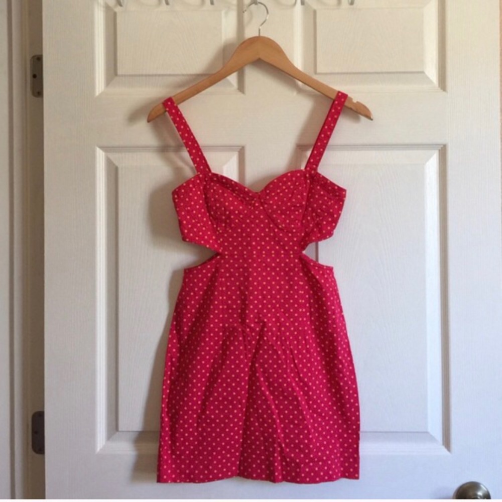 Kimchi Blue Pink Orange Dotted Dress