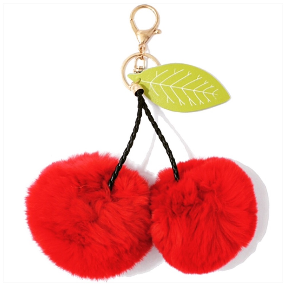 Cherry Pom Poms Bag Charm