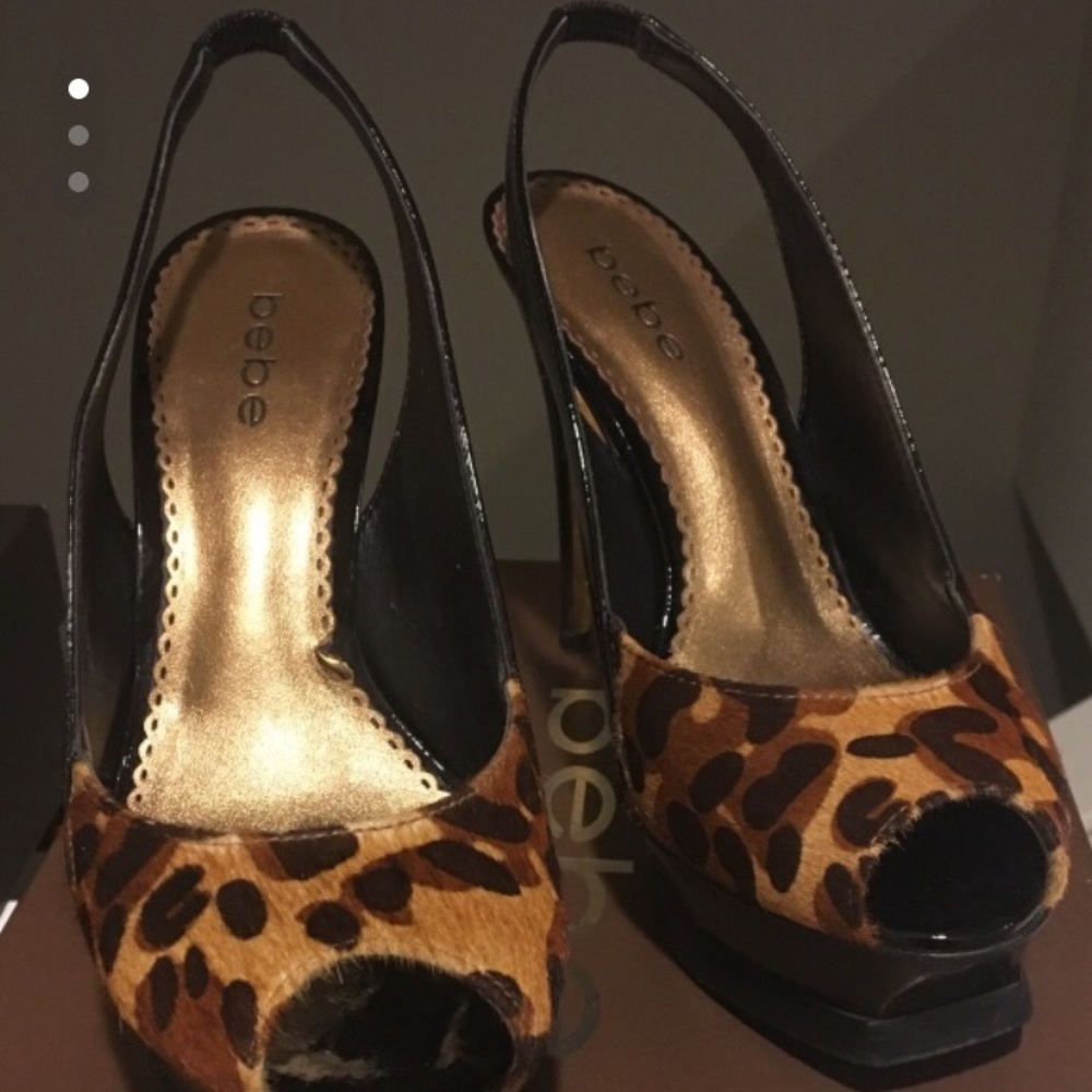 Bebe peep toe platform heels