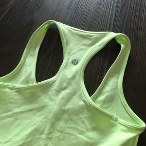 Neon yellow lululemon tank