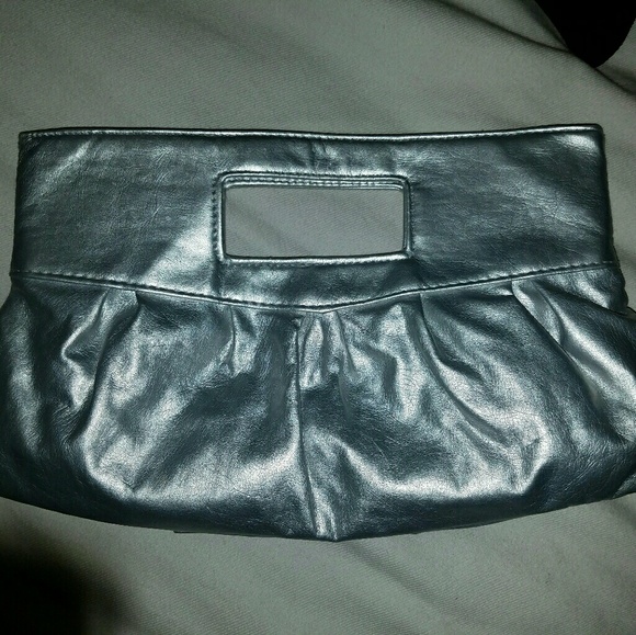 Pretty Ruffled Silver Clutch - Picture 2 of 2