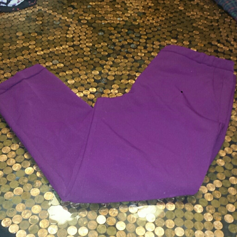 Asos plum dress pants with cuff at ankle