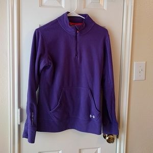 UA fleece purple half zip sweater