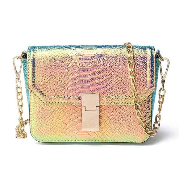 🆕 Veda Silver Metallic Mini Crossbody Handbag - Picture 6 of 8