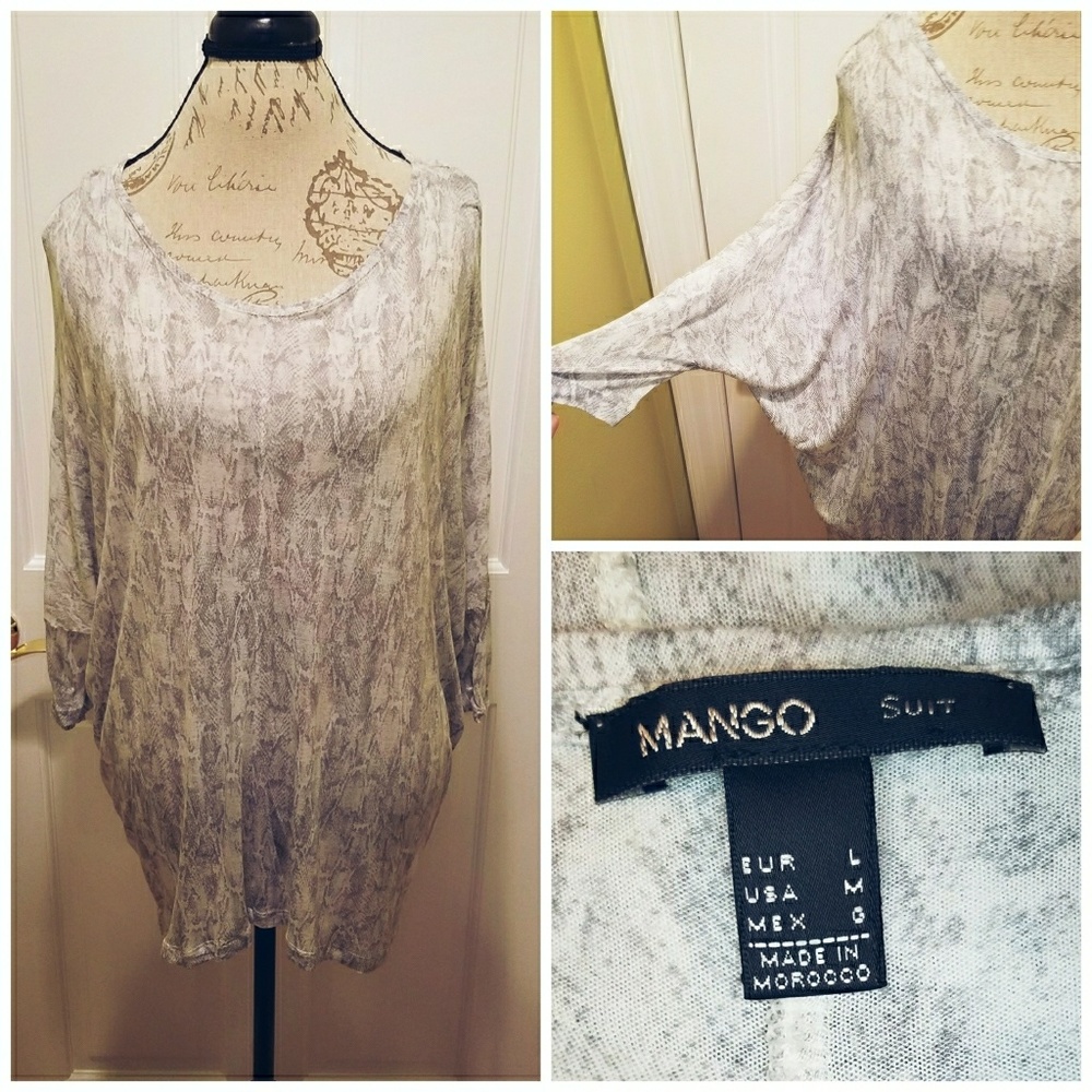 Mango snake print loose top.