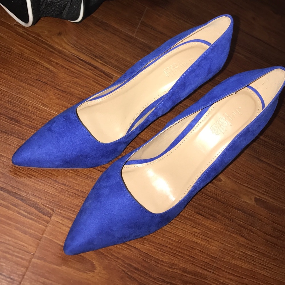 Blue suede Heels