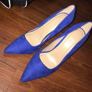Blue suede Heels