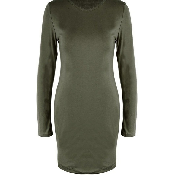 Size XL ARMY GREEN, SHORT SEXY BODYCON DRESS - Picture 2 of 3