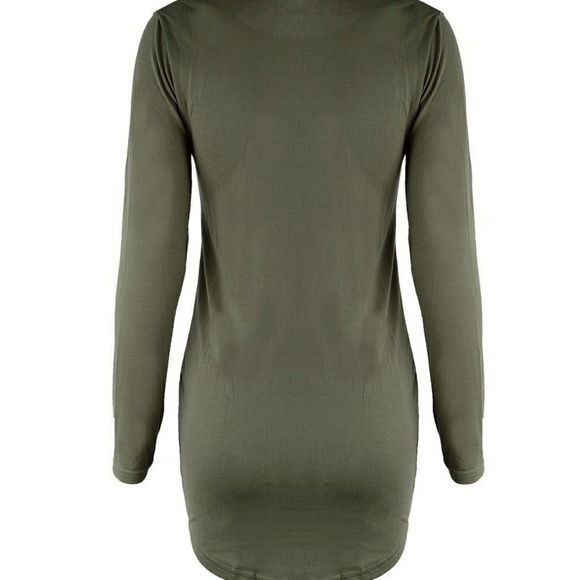 Size XL ARMY GREEN, SHORT SEXY BODYCON DRESS - Picture 3 of 3