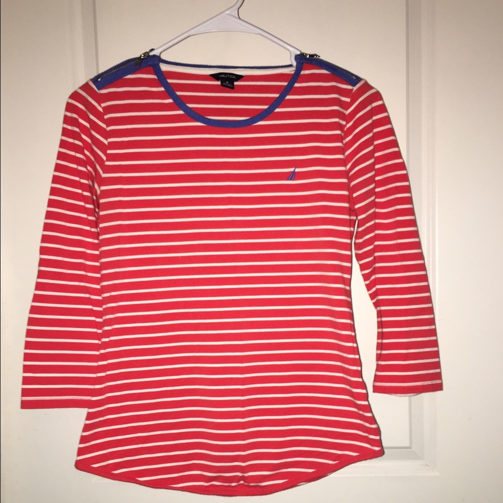 Nautical Boat Neck Stripe Top