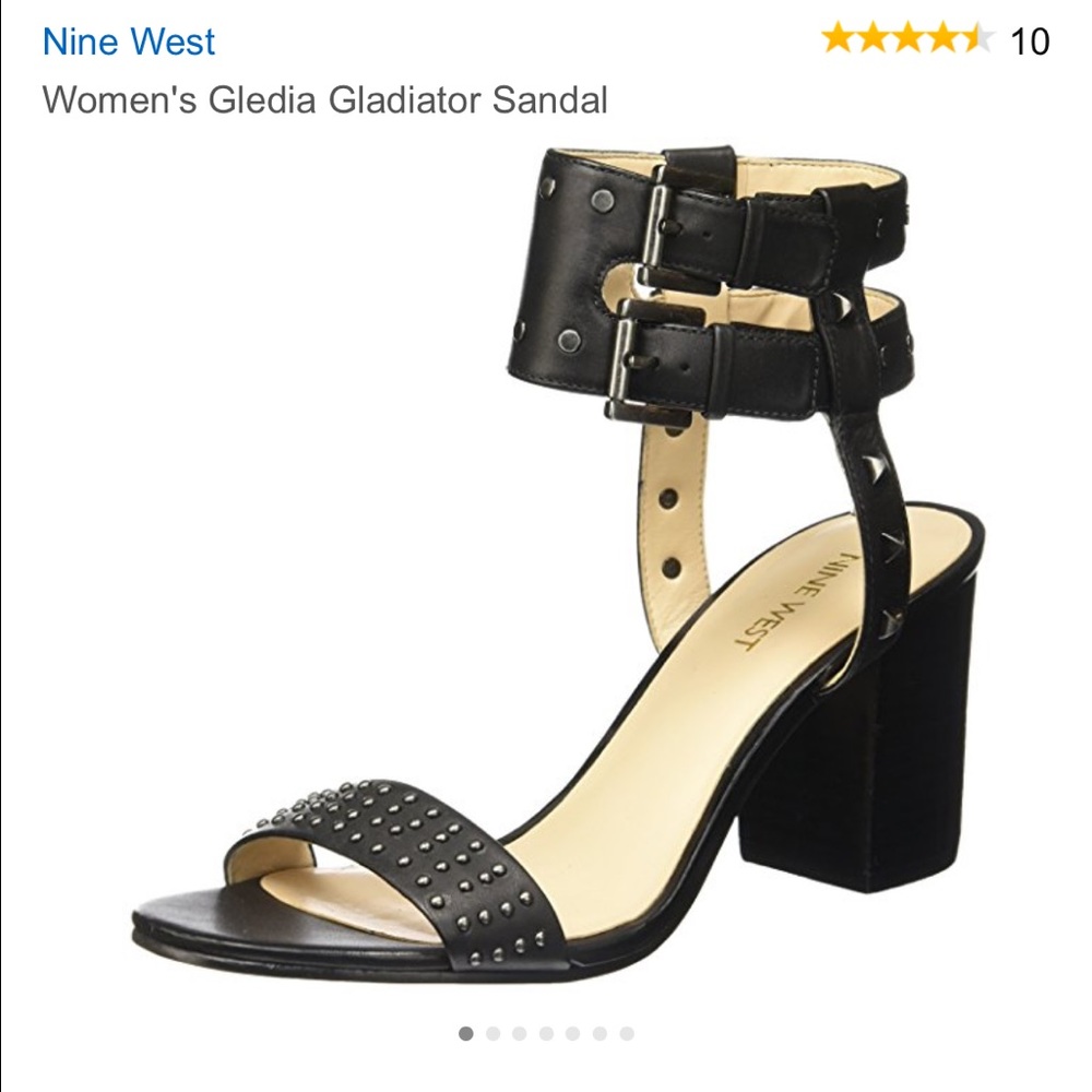 Brand new Nine West leather block gladiator heels
