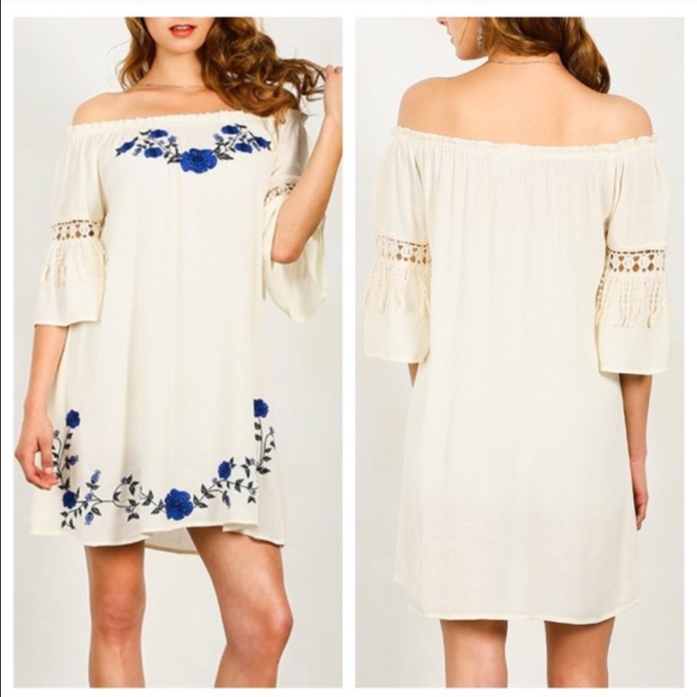 Nwt Cold shoulder white dress