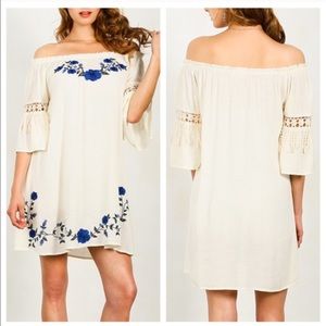 Nwt Cold shoulder white dress