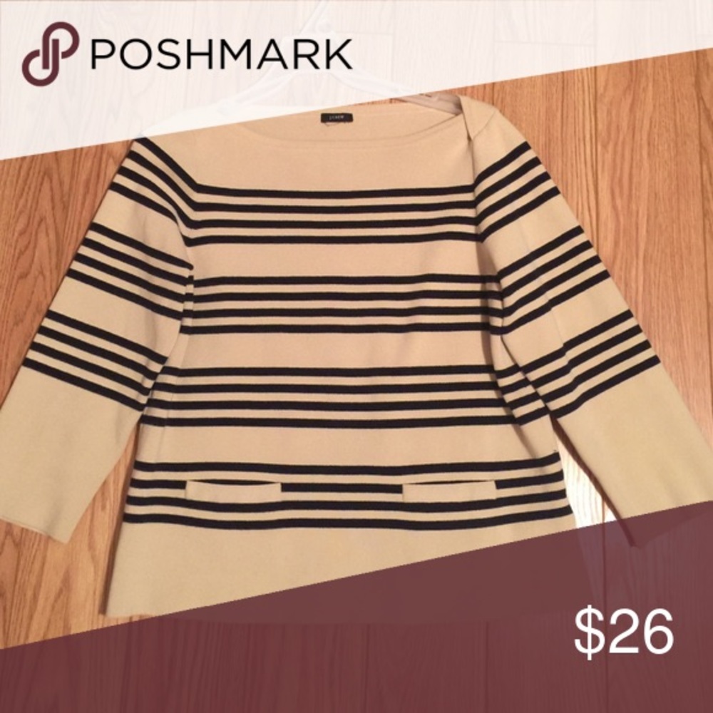 Cream and Black J Crew Sweater
