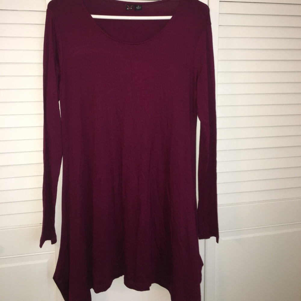 Maroon casual dress.