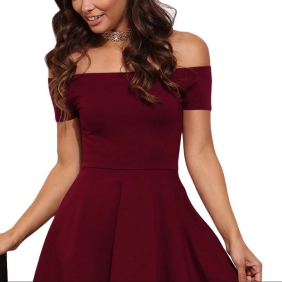 Shoulder off Short Sleeve Dress - Picture 3 of 3