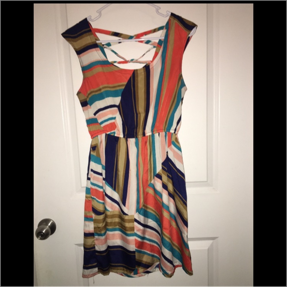 Bright Stripe Casual Sundress