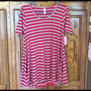 NWT LuLaRoe Perfect T red and gray