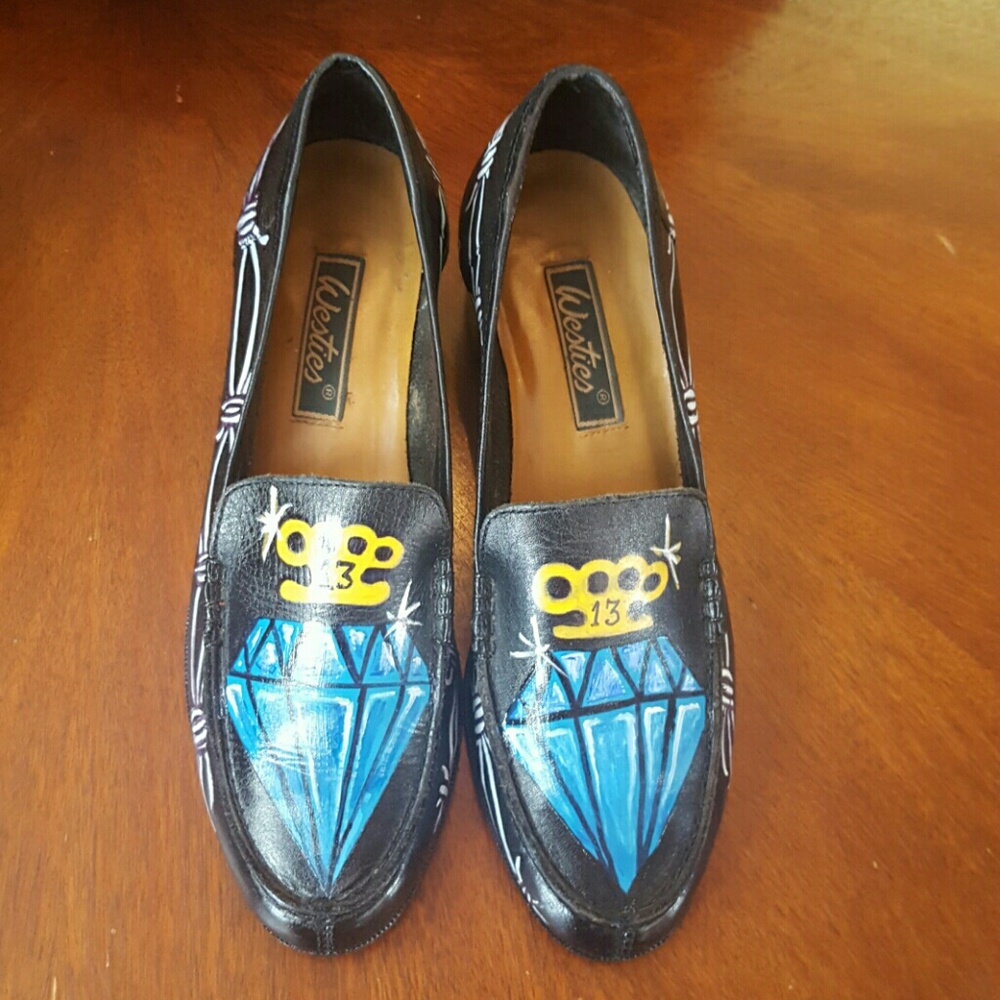 Custom painted shoes.