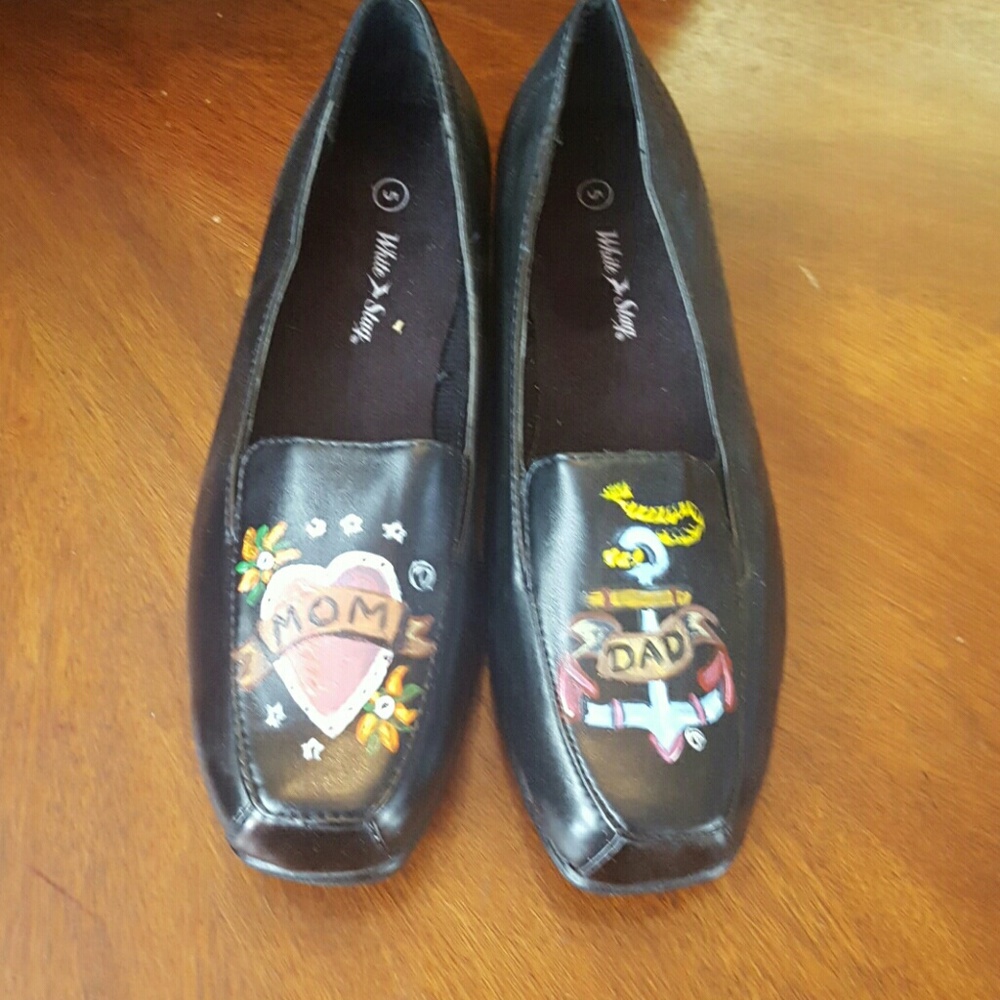 Custom painted shoes.