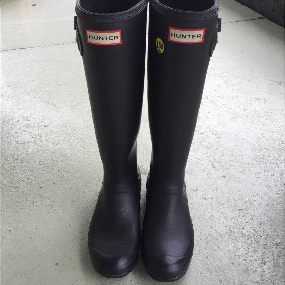 Hunter boots black matte