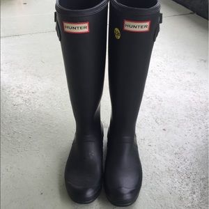 Hunter boots black matte
