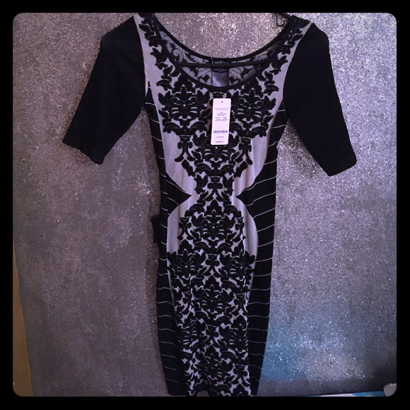 Bebe hourglass jacquard cut out dress - Picture 1 of 6