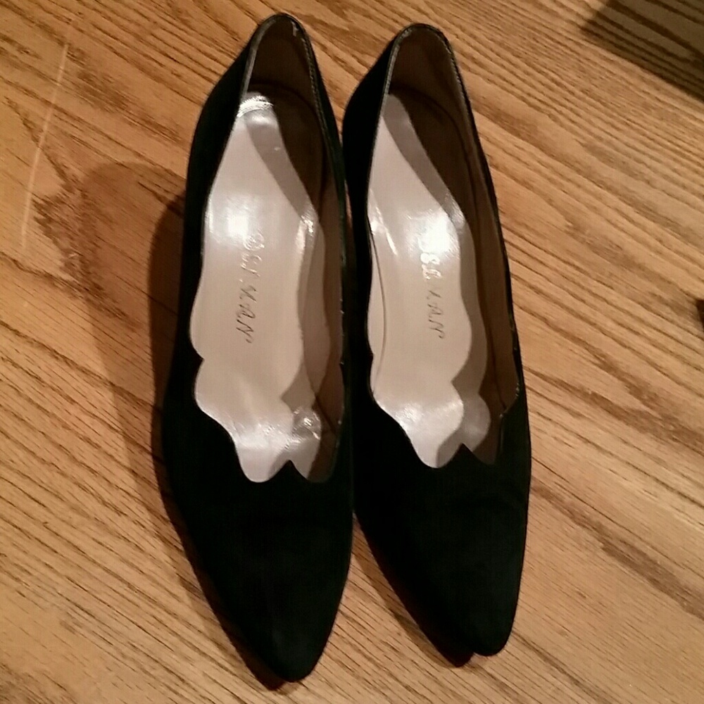 Delman Black Suede Pumps