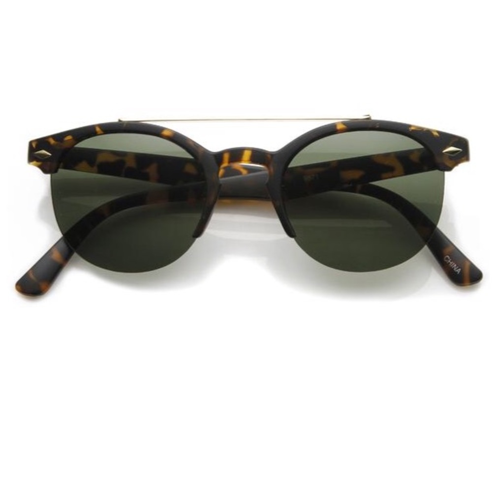 Tortoise half frame sunglasses