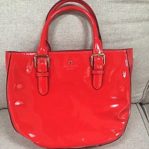Kate Spade Red Patent Leather Satchel Bag