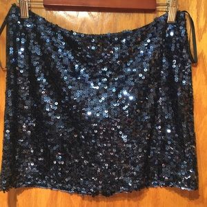 La rock Lux blue sequin mini skirt