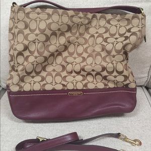 Coach large Purple Signature Hobo Crossbody  bag