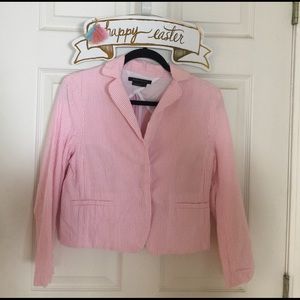 BCBGMAXAZRIA Pink seersucker jacket.