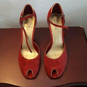 Franco Sarto Red suede shoes