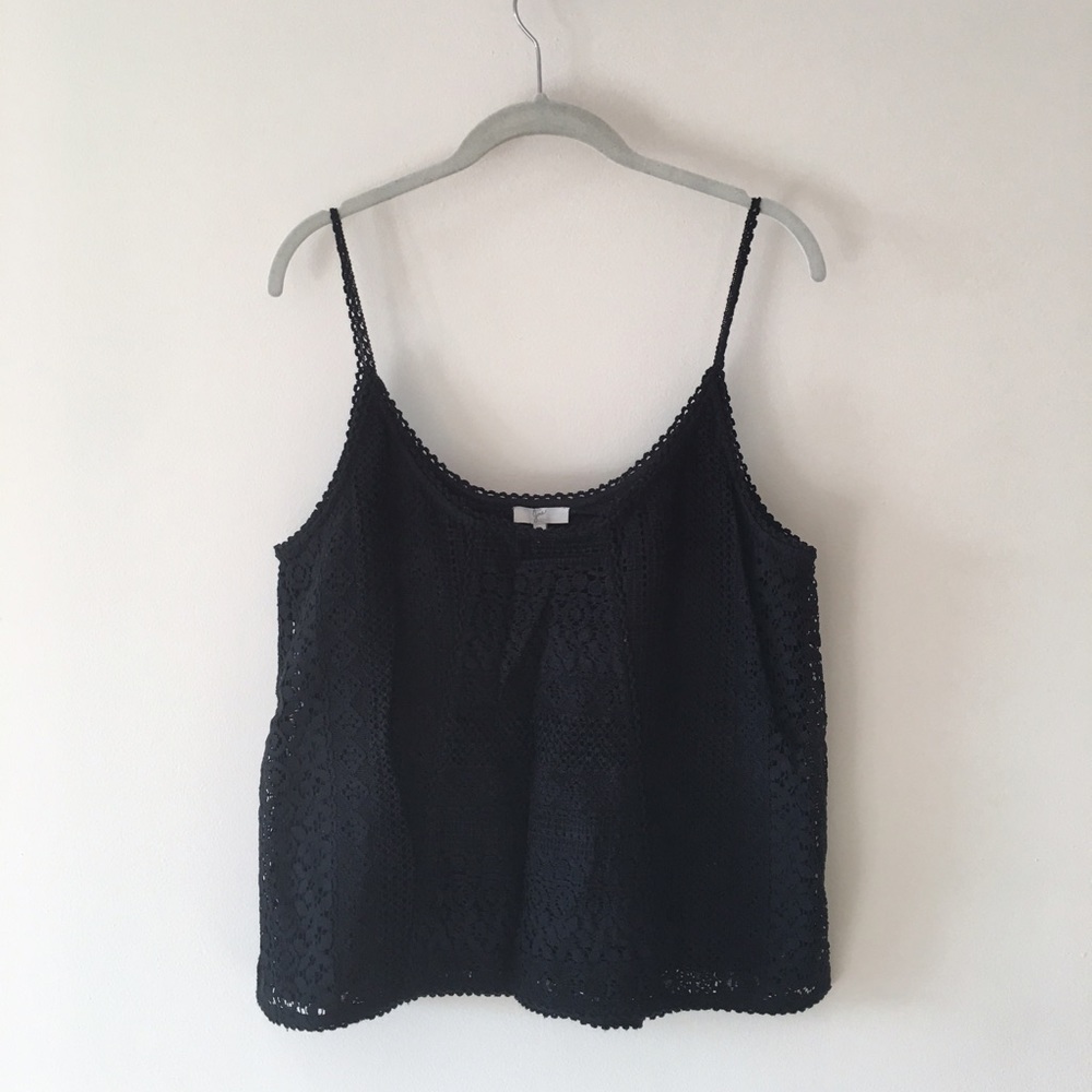 Black crochet lace Cami