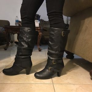 Belted Mini Heel Boots