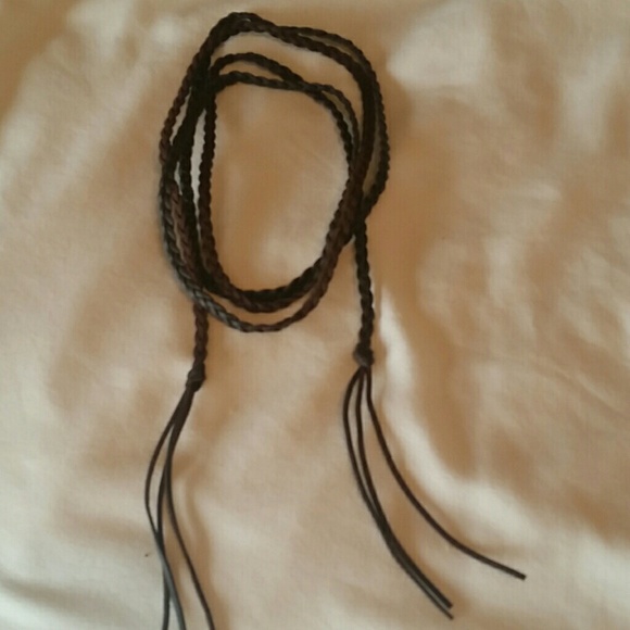 NWOT Brown Braided Wrap Necklace/Choker - Picture 4 of 5