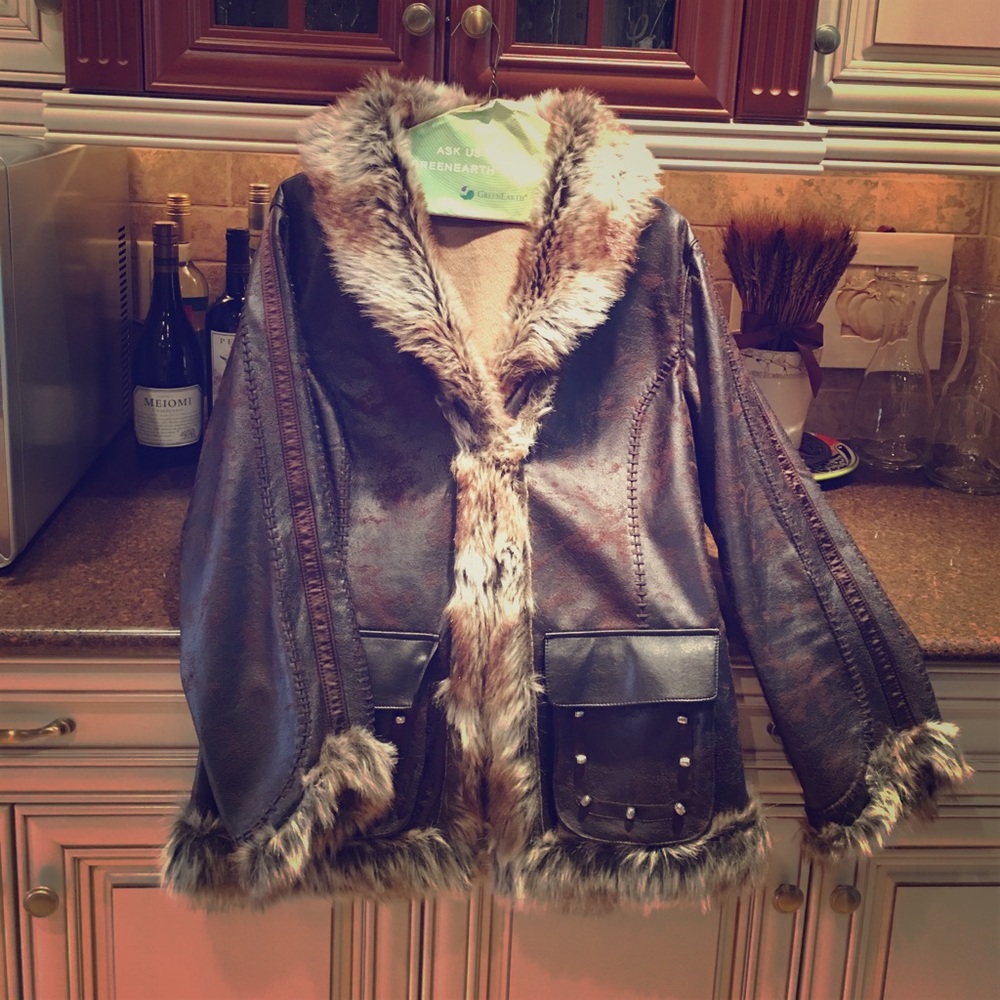SCULLY faux fur trim jacket, L  BEAUTIFUL! NWOT