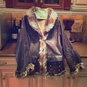 SCULLY faux fur trim jacket, L  BEAUTIFUL! NWOT